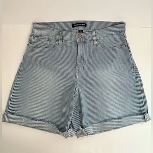 Calvin Klein Jeans High Rise Striped Denim Shorts Women Blue & White Size 8